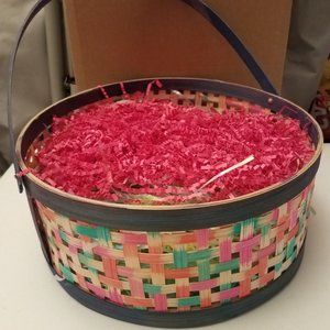 Colorful Easter Basket with Egg Stickers.